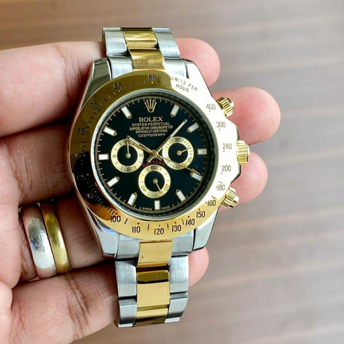 Rolex silver and gold mens